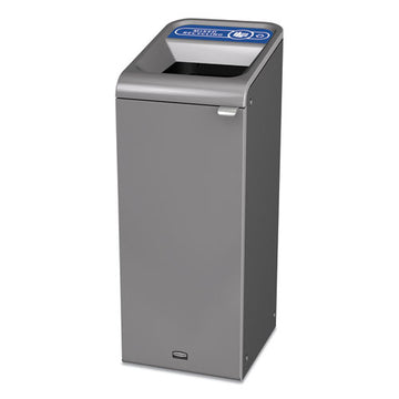 Rubbermaid® Commercial Configure Indoor Recycling Waste Receptacle, 15 Gal, Gray, Mixed Recycling freeshipping - TVN Wholesale